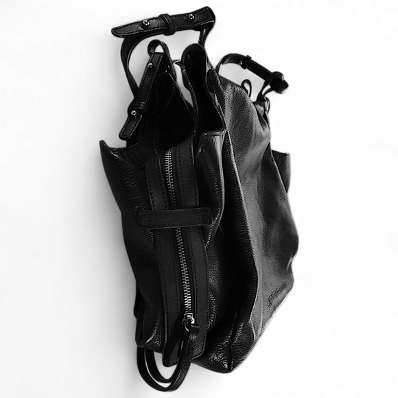 Zara Tote Bag- Leather Black- Womens Shoulder Bag - Picture 9 of 14